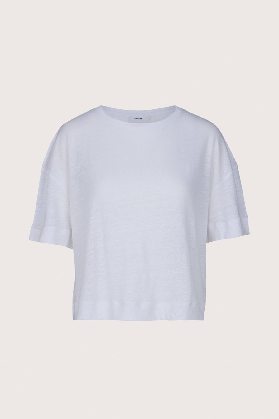 Best Not Shy Naelle Linen T-Shirt White