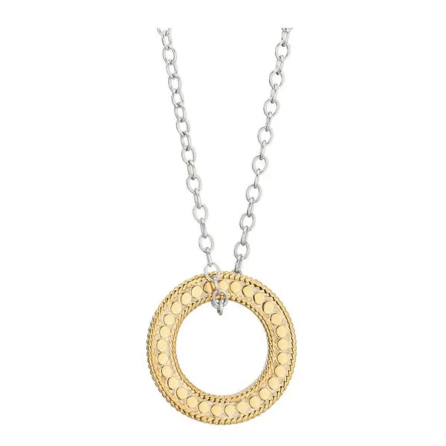 Best Anna Beck Circle Of Life Open "O" Charity Necklace 16-18" Gold/Silver