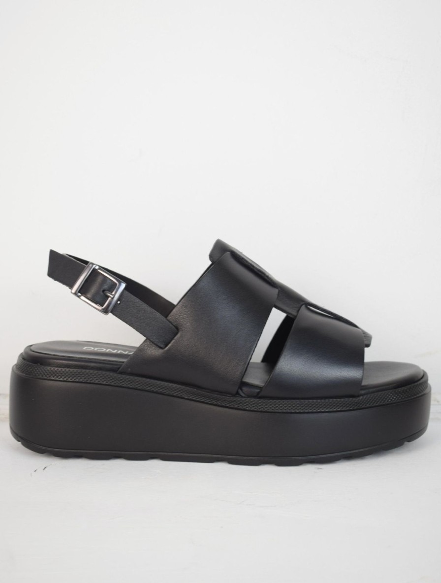 Wholesale Donna Lei Phuket Platform Sandal Black