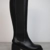 Clearance Donna Lei Vitello Block Heel Boot Black