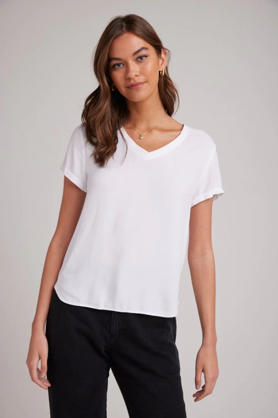 Wholesale bella dahl V-Neck Tee White