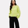 Clearance Brodie Clare Open Pointelle Crew Lime