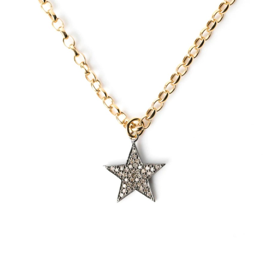 New Kirstie Le Marque Diamond Chunky Star Necklace