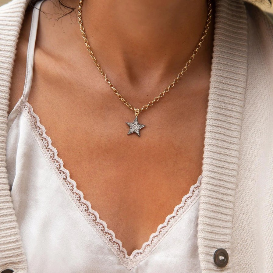 New Kirstie Le Marque Diamond Chunky Star Necklace