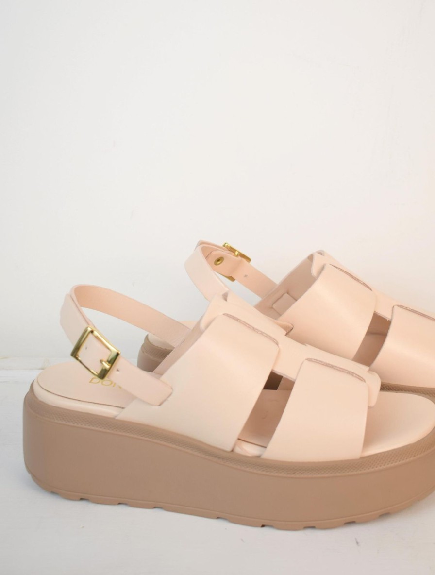 Clearance Donna Lei Phuket Platform Sandal Latte