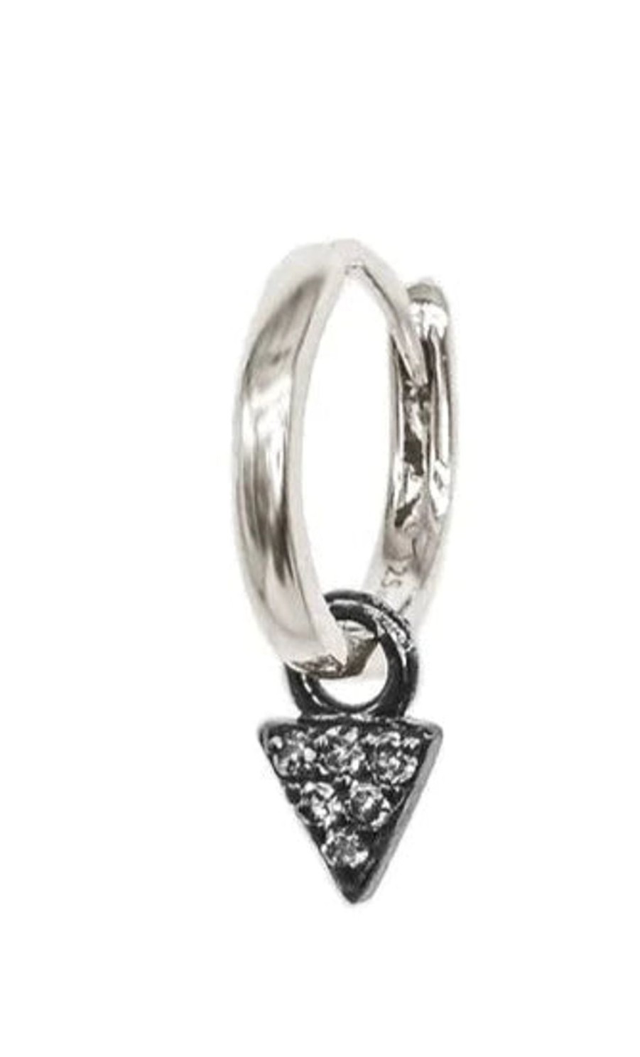 Best Kirstie Le Marque Tiny Diamond & Silver Charm Huggie Hoop