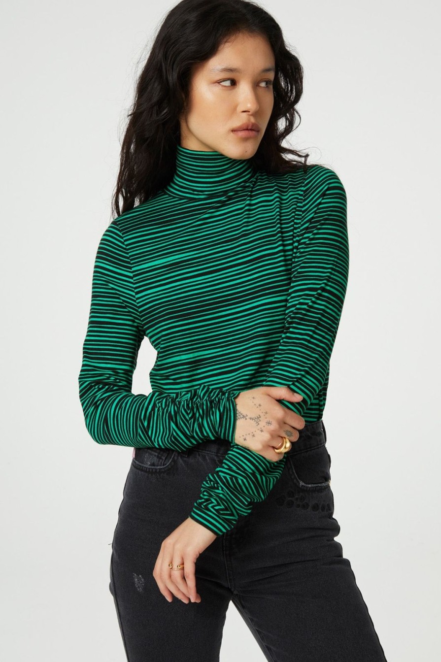 New Fabienne Chapot Jade Top Black/Feeling Green