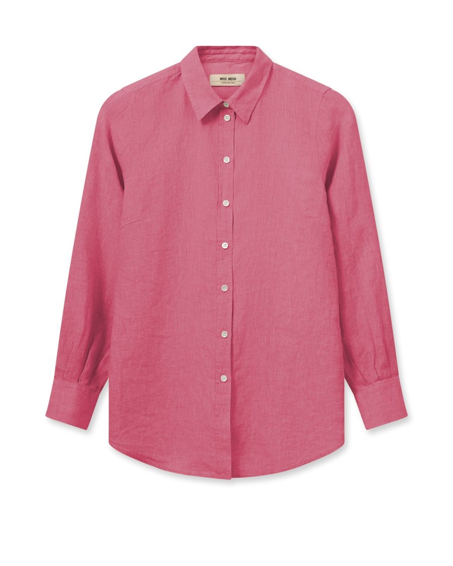 New Mos Mosh Mmkarli Linen Shirt Camellia Rose