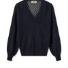 Clearance Mos Mosh Mminja V-Neck Knit Salute Navy