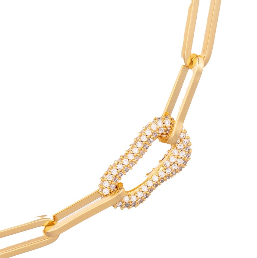 Best Talis Chains Cz Link Necklace Gold