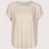 Clearance Not Shy Tess Linen T-Shirt Ecru/Gold