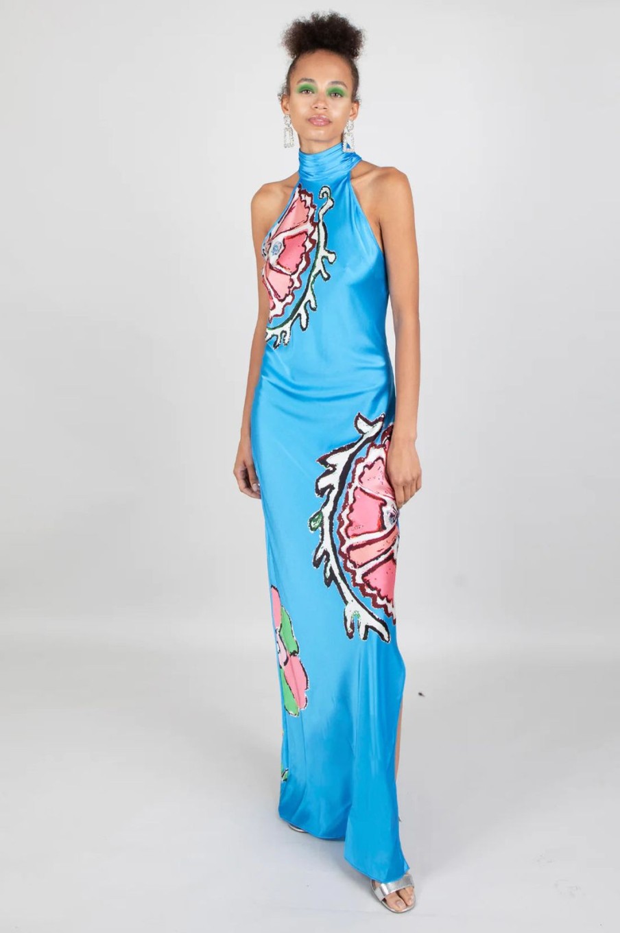 New Jessica Russell Flint High Neck Maxi Dress Floralia