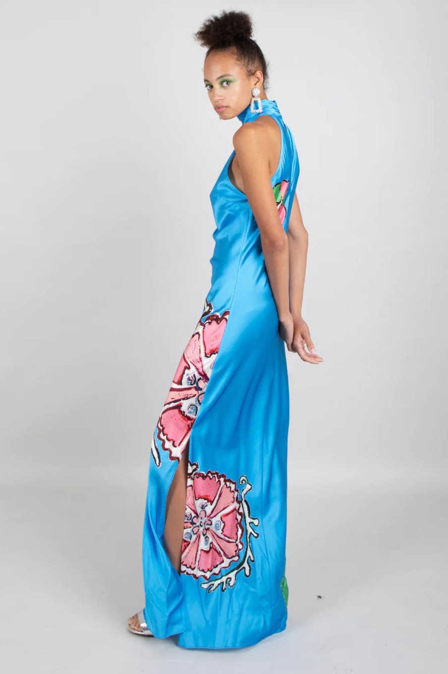 New Jessica Russell Flint High Neck Maxi Dress Floralia