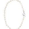 Best Claudia Bradby Baroque Hand Knotted Pearl Necklace Silver