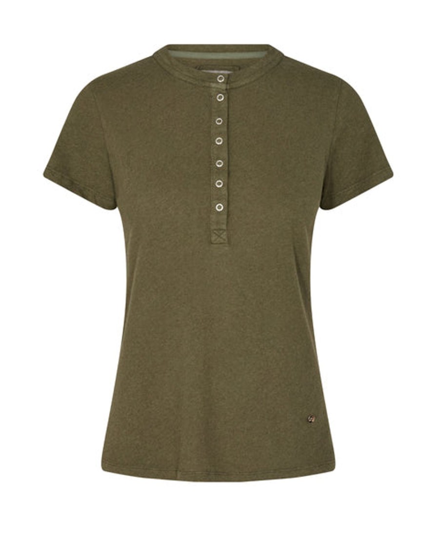 Hot Mos Mosh Mmrype Ss Placket Tee Olive Night