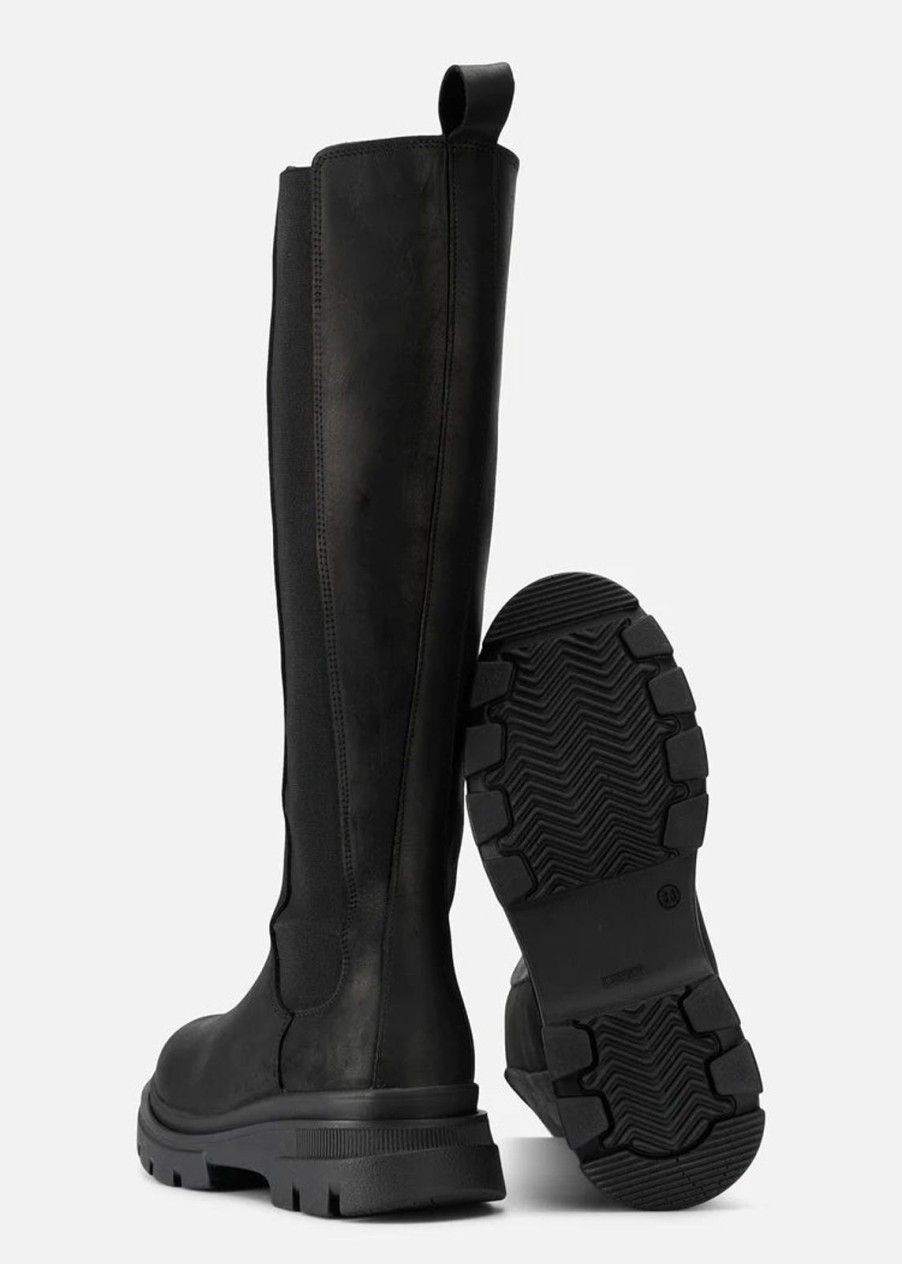 Online BRGN Waterproof Slim High Boots Black