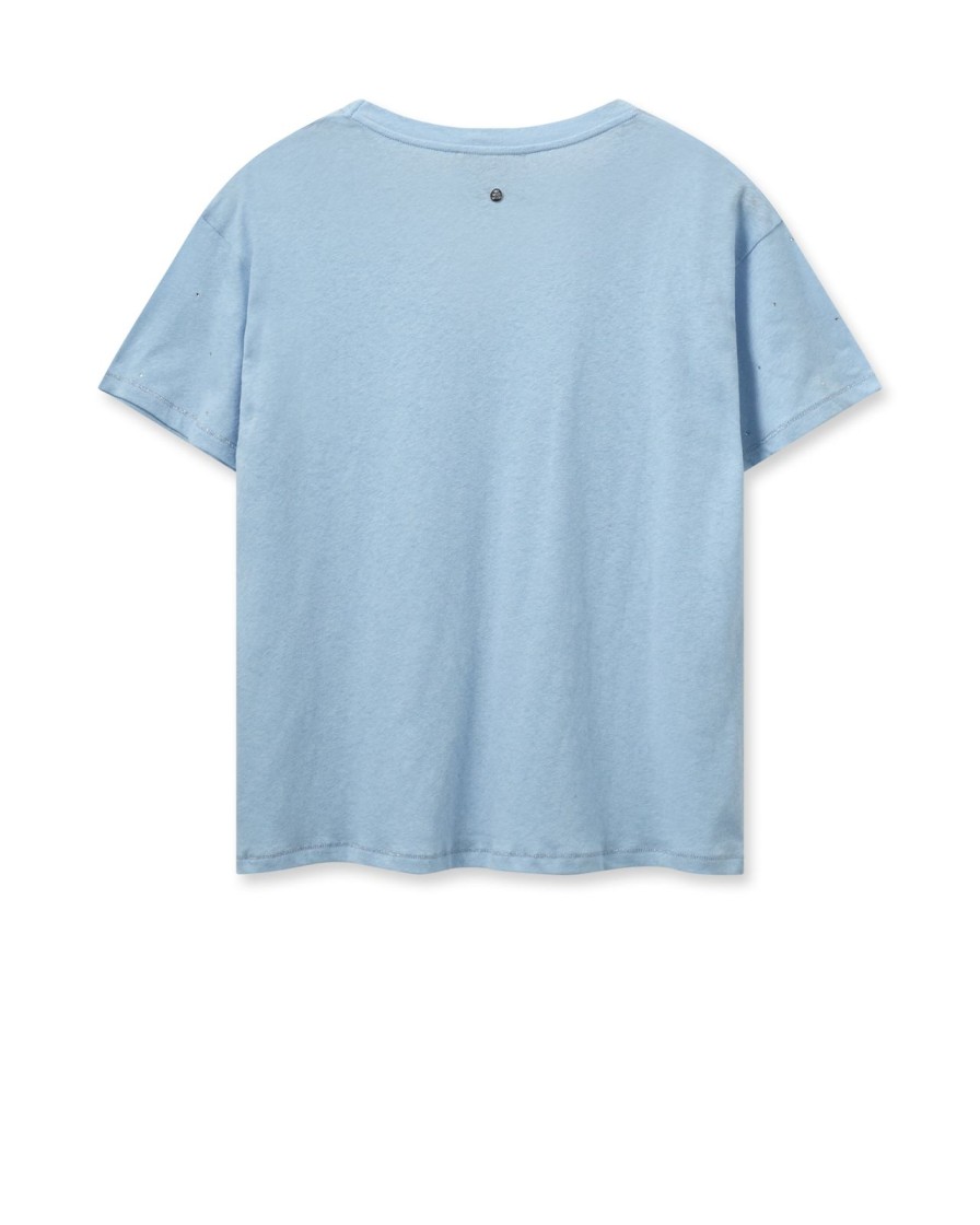 Online Mos Mosh Mmmain V-Ss Deco Tee Cashmere Blue