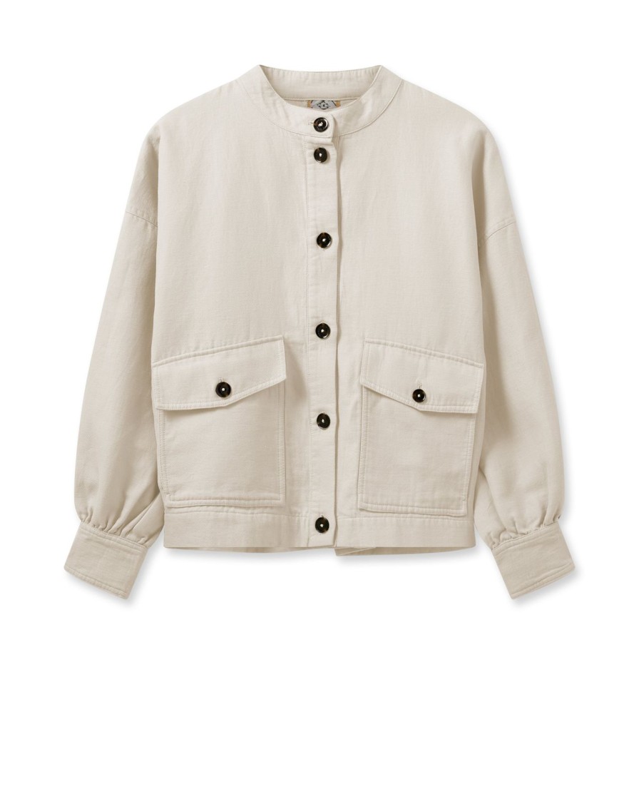 Best Mos Mosh Mmjoplin Linen Jacket Ecru