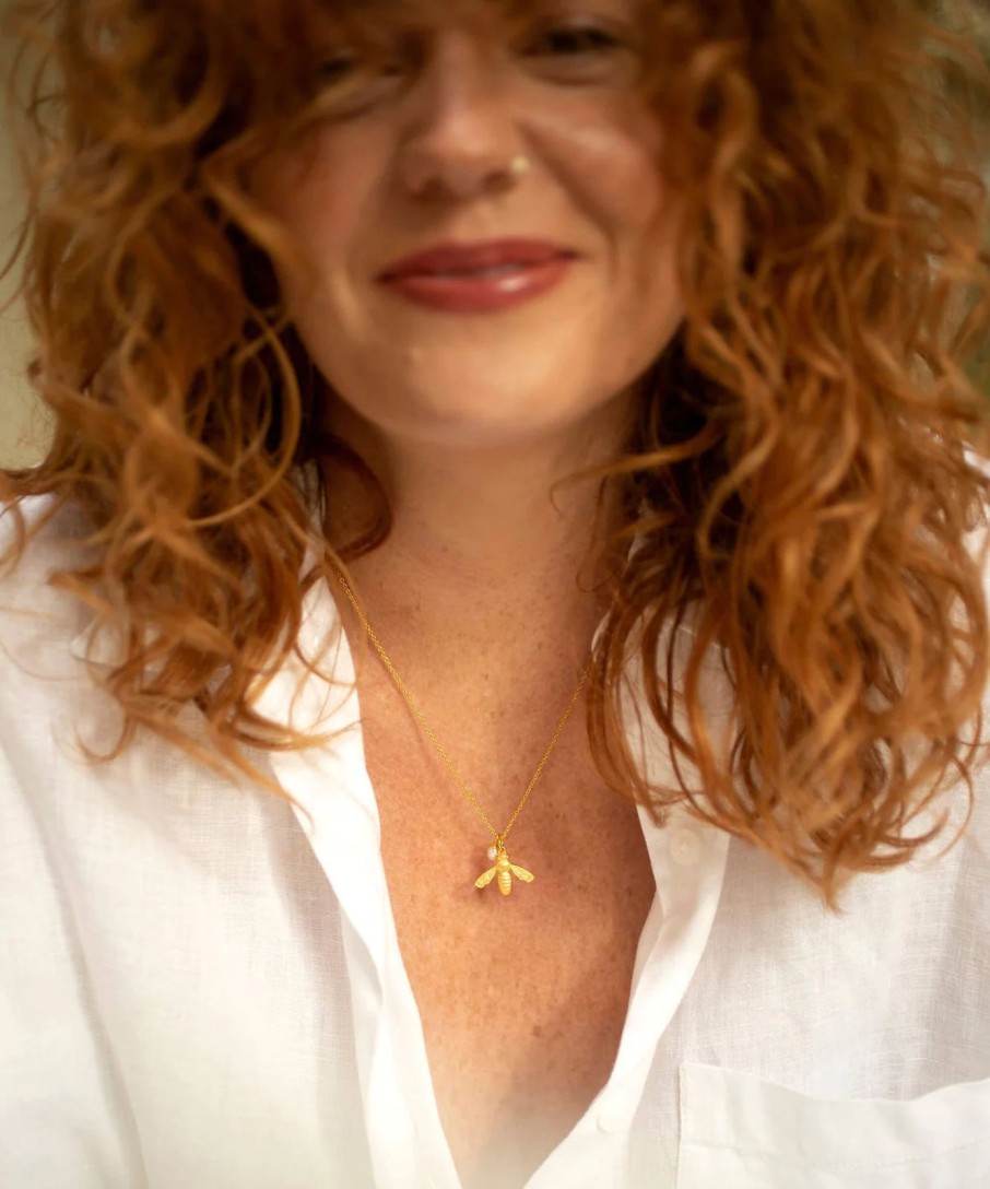 Wholesale Claudia Bradby Flying Bee Pendant Gold