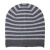 New Somerville Scarves Breton Cashmere Beanie Grey Stripe