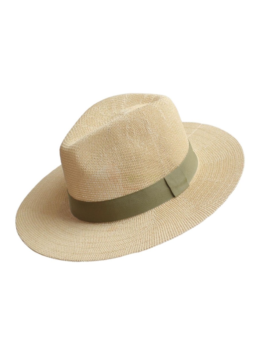 Clearance Somerville Scarves Panama Hat Khaki Band