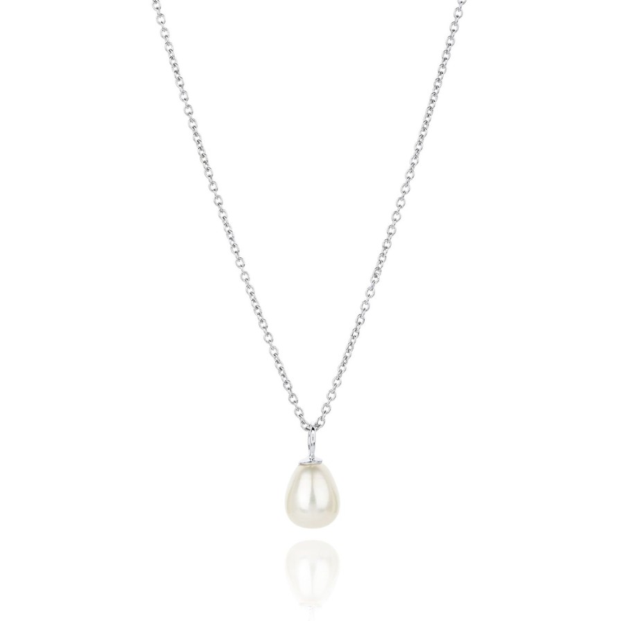 Best Claudia Bradby Favourite Pearl Drop Necklace Silver