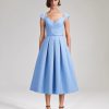 Clearance self-portrait Blue Taffeta Midi Dress