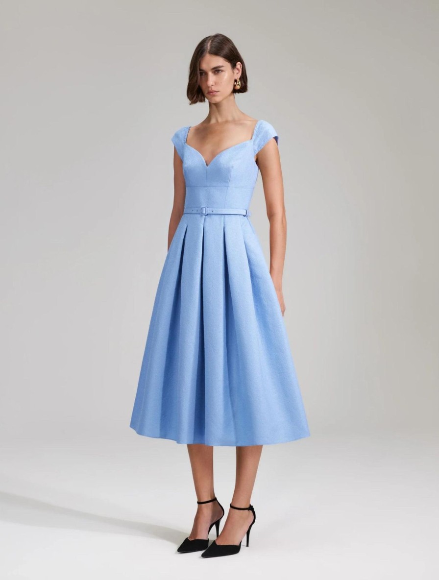 Clearance self-portrait Blue Taffeta Midi Dress