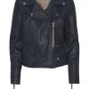 Best MDK Seattle Thin Leather Jacket Blue Night