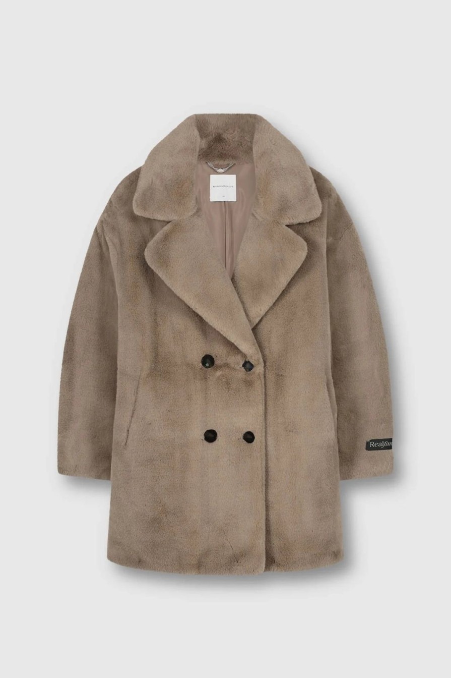 Best Rino & Pelle Jeanette Double Breasted Coat Taupe