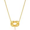 Clearance Claudia Bradby Love Knot Pearl Necklace Gold