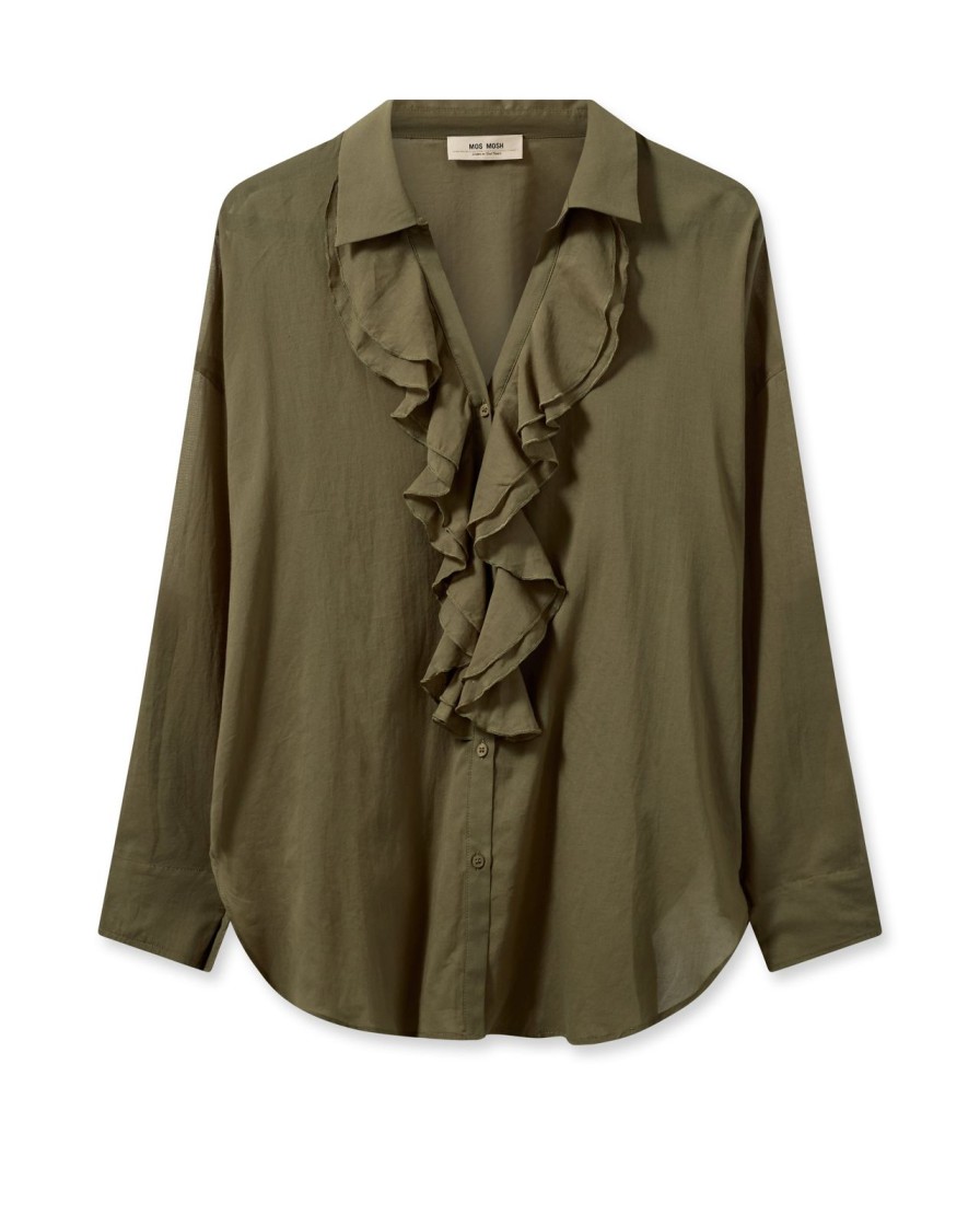 Best Mos Mosh Mmjelena Voile Shirt Burnt Olive