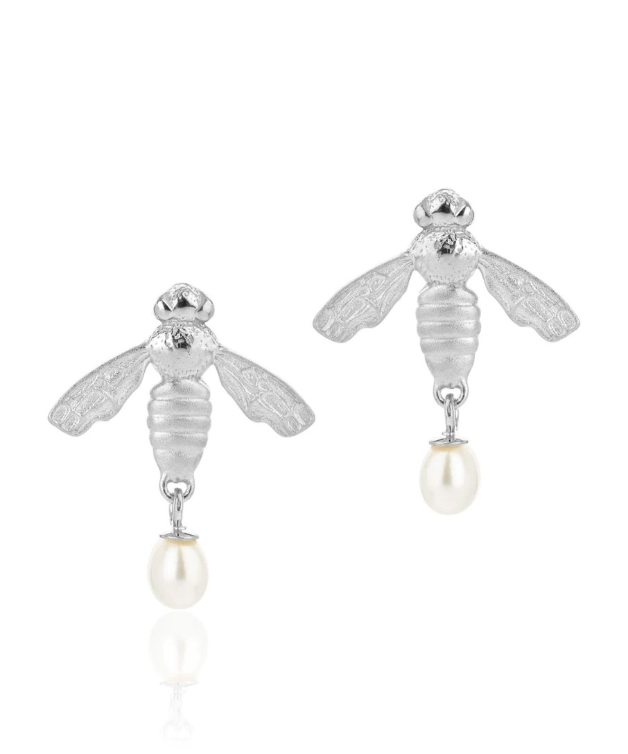 Wholesale Claudia Bradby Flying Bee Stud Earrings Silver