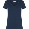 Best Mos Mosh Mmarden Organic V-Ss Tee Navy