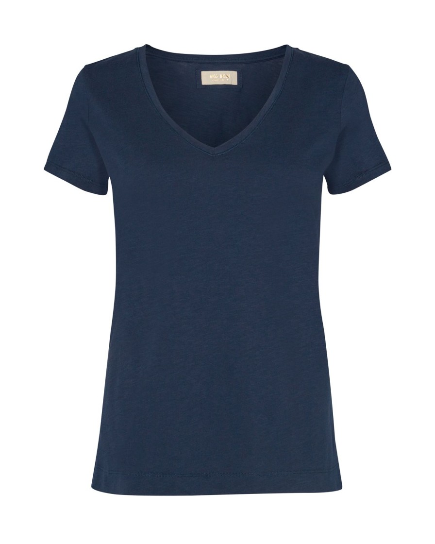 Best Mos Mosh Mmarden Organic V-Ss Tee Navy