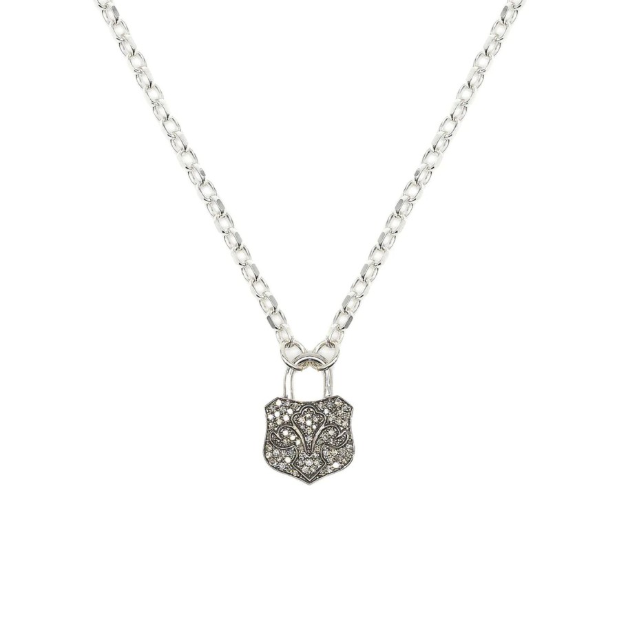 Best Kirstie Le Marque Diamond & Silver Chunky Lock Necklace