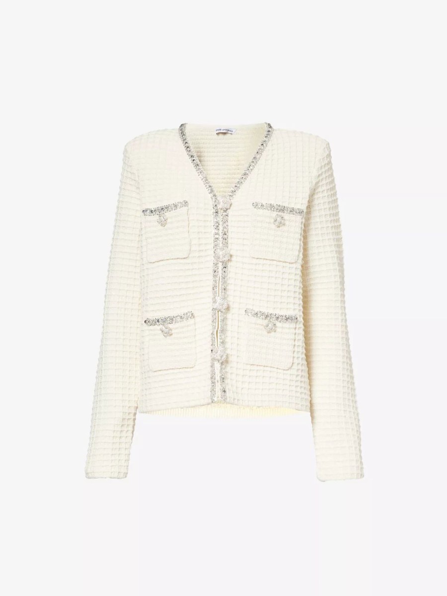 Best self-portrait Cream Knit Cardigan