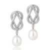 Clearance Claudia Bradby Love Knot Pearl Drop Earrings Silver