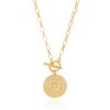 Clearance Anna Beck Contrast Dotted Circle Toggle Necklace - Gold