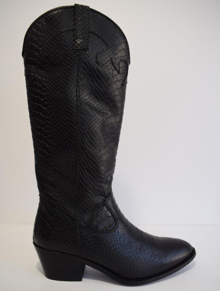 Best DWRS Western Boot Boise Croco Black