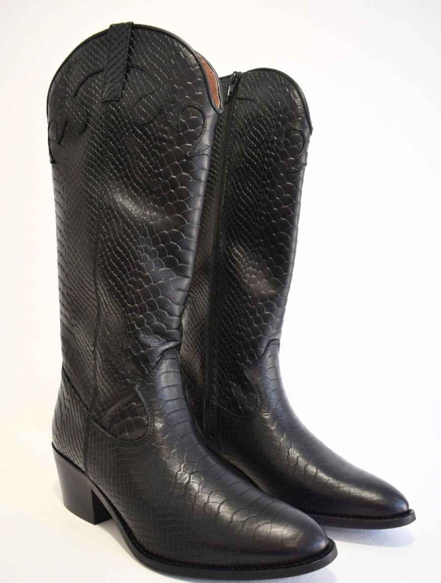 Best DWRS Western Boot Boise Croco Black