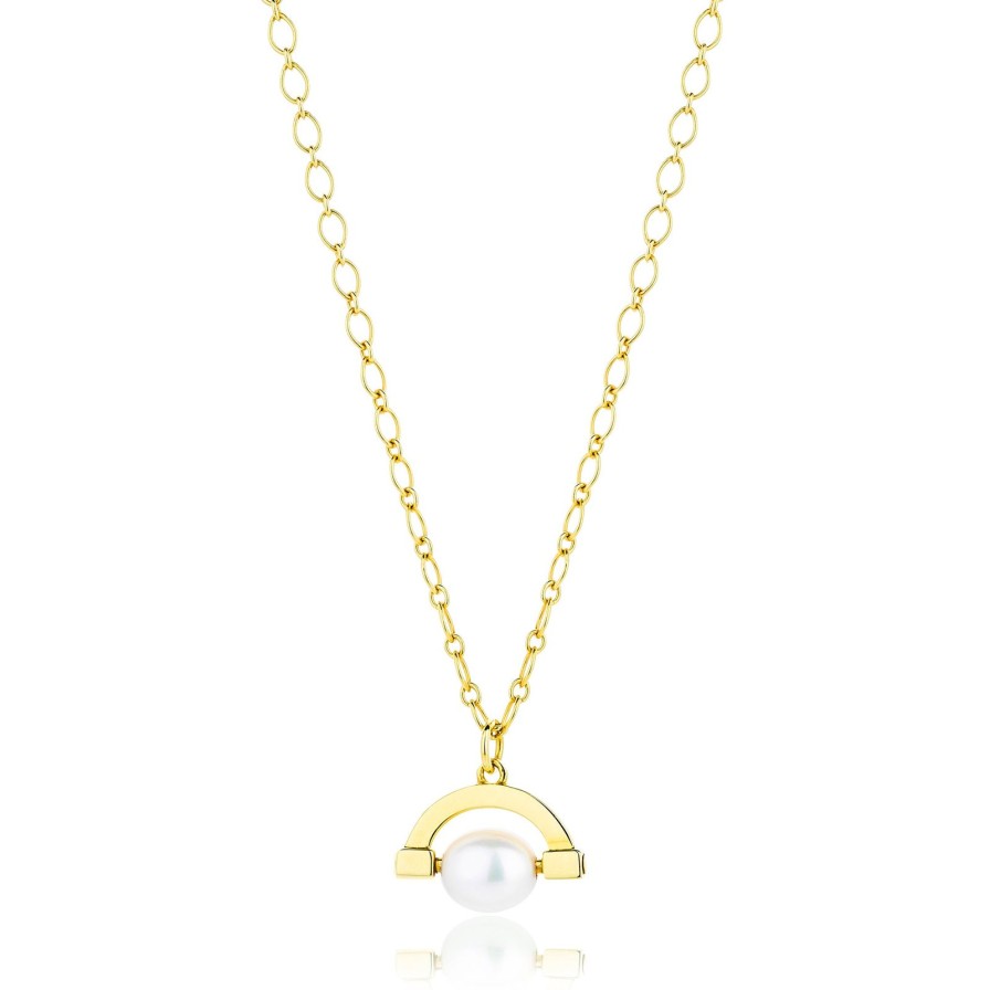 Best Claudia Bradby Meditative Pearl Spinner Necklace Gold