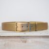 New Abro Wide Belt Leather Shimmer Gold