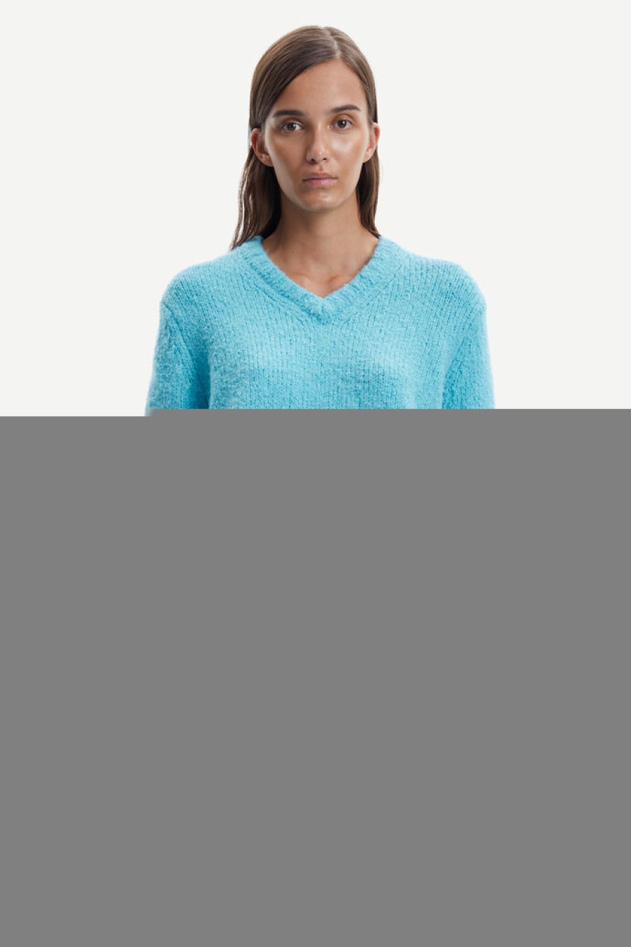 Wholesale Samsoe Samsoe Jazmin V Neck Blue Topaz