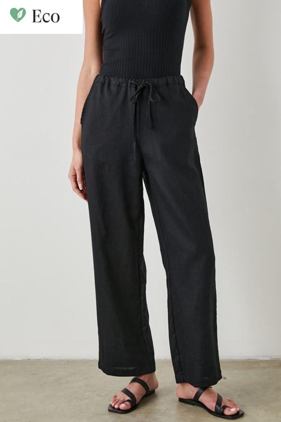 Best Rails Emmie Linen Trousers Black