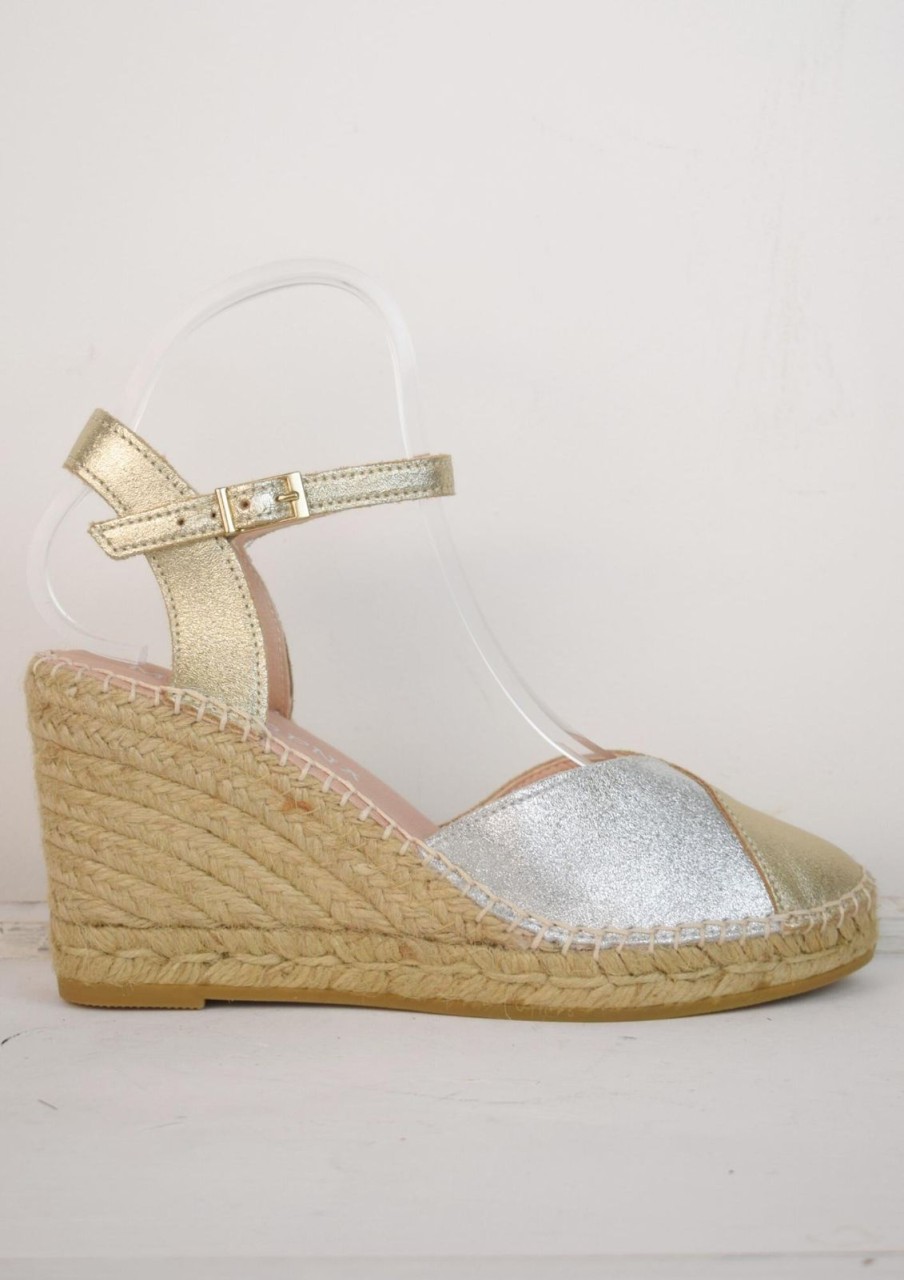 Online Macarena Carla Espadrille Gold/Silver