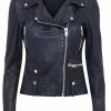 Clearance MDK Seattle Leather Jacket Blue Night