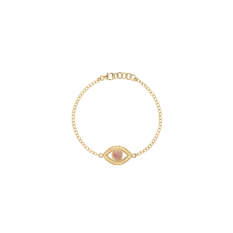 Hot Anna Beck Evil Eye Pink Opal Bracelet