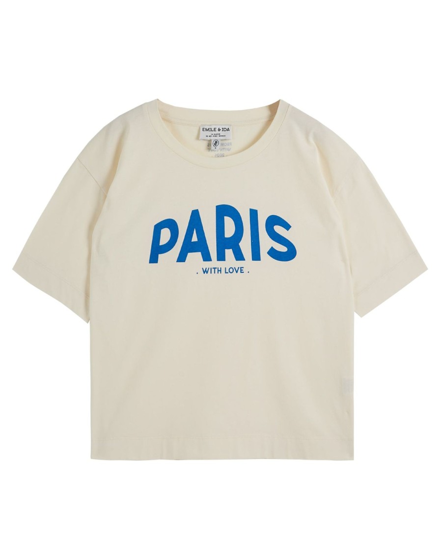 Wholesale Emile & Ida Zaris T-Shirt Paris Ecru/Sapphire