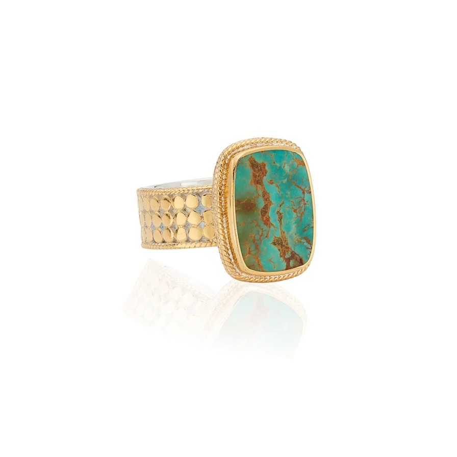 Hot Anna Beck Turquoise Cushion Ring Gold